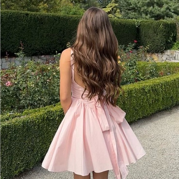 House of CB Dresses & Skirts - House of CB Florianne Soft Peach Bow Mini Dress